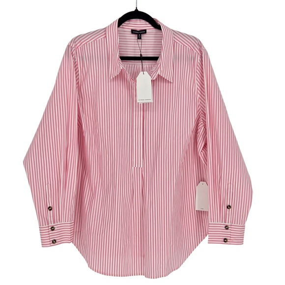 Universal Standard NEW Women Medium (XL) Elbe Popover Stretch Cotton Poplin Pink